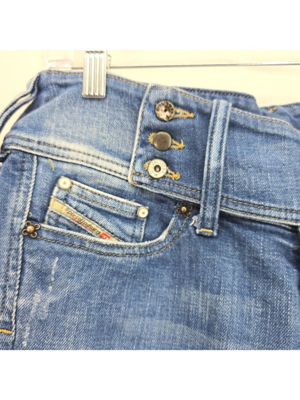 Diesel Cherock Y2K Low Waist Light Blue Bootcut Flared Jeans Women 32x28 - Picture 4 of 12